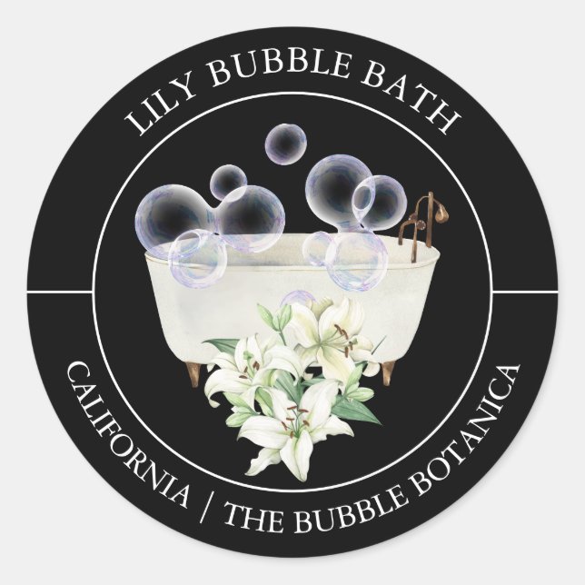 Lily Bubble Bath-Label Runder Aufkleber (Vorderseite)