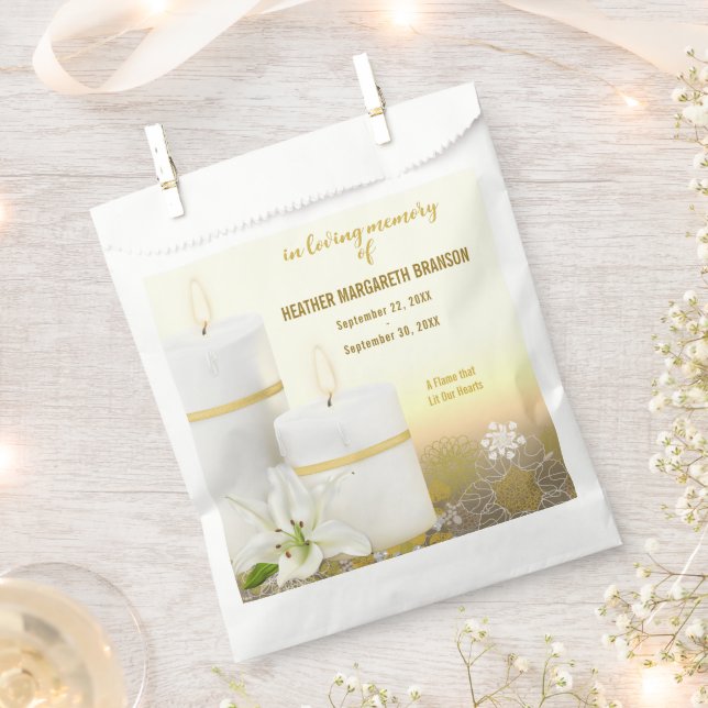 Lily Candle Beerdigung Memorial Geschenktütchen (Ausgeschnitten)