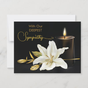 Lily Candle Black Gold Beileid Mitteilungskarte