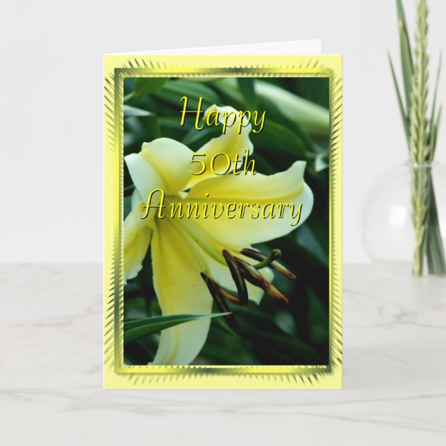 Lily Card zum 50. Jubiläum - jeder Anlass Karte (Vorderseite)