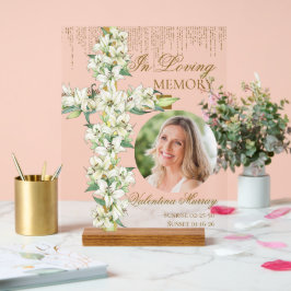 Lily Cross Celebration of Life Memorial Funeral Acrylschild