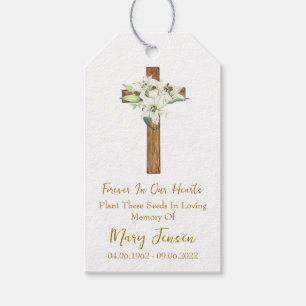 Lily Cross Gedenk Funeral Samenpacket Geschenkanhänger