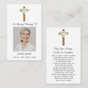 Lily Cross Gedenkfoto Trauerkarte Gebet Visitenkarte