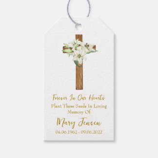 Lily Cross Memorial Funeral Seed Packet  Geschenkanhänger