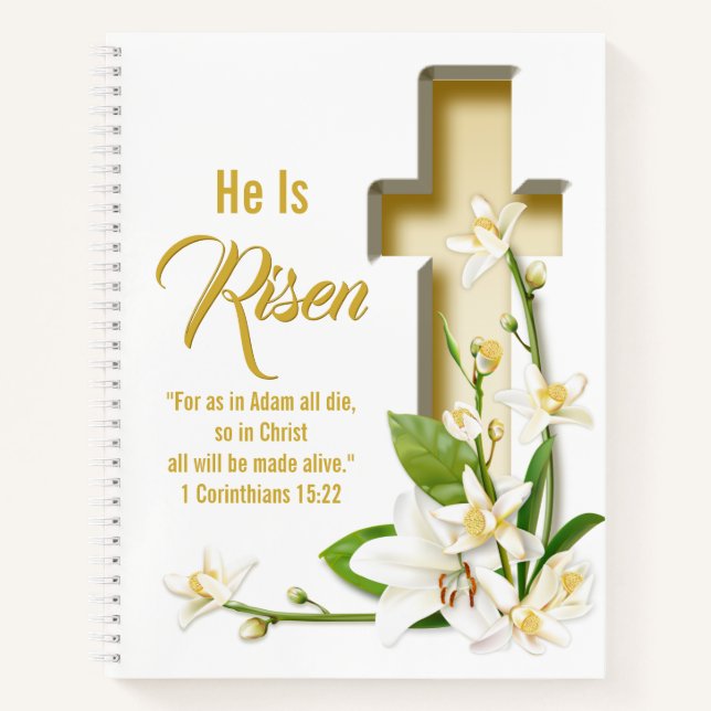 Lily Cross Personalisiert Scripture Verse Notizbuch (Vorderseite)
