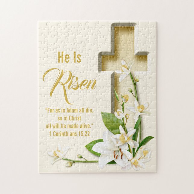 Lily Cross Personalisiert Scripture Verse Puzzle (Vertikal)