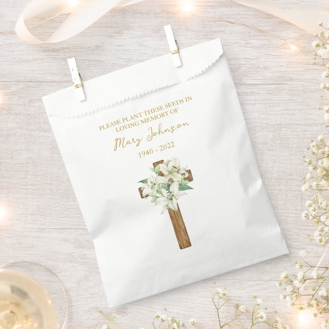 Lily Cross-Samensachet-Gedenk-Beerdigungs-Geschenk Geschenktütchen (Ausgeschnitten)