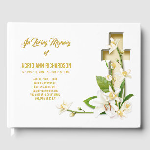 Lily Cross Scripture Memorial Gästebuch
