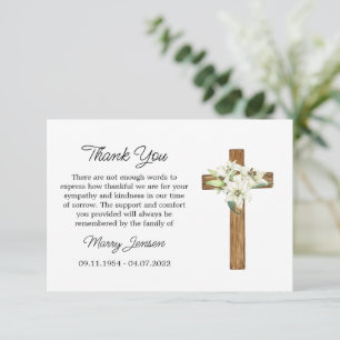 Lily Cross Sympathie Dankeschön Karte