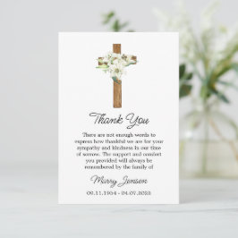 Lily Cross Sympathy Thank You Card Dankeskarte