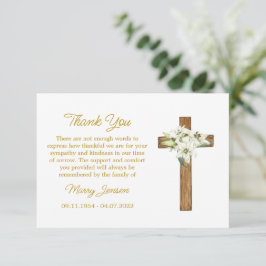 Lily Cross Sympathy Thank You Card Dankeskarte