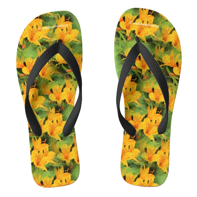 Lily der Inkas / Gelbe Alstroemeria Flip Flops (Fußbett)