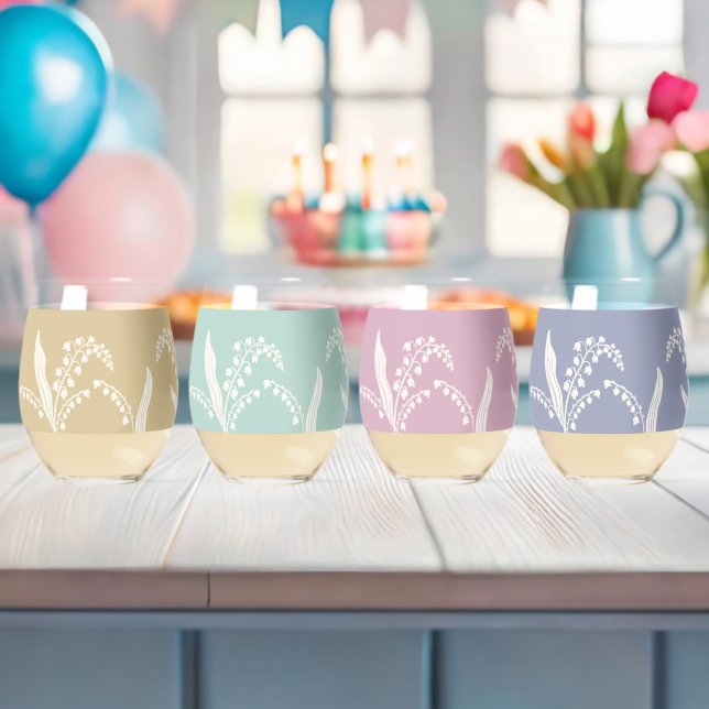 Lily des Tales Blumen maßgeschneiderte Background Weinglas Ohne Stiel (Insitu (Baby Party))