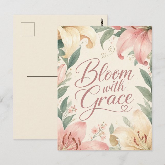 Lily: Erblühe mit Anmut Postkarte (Vorne/Hinten)