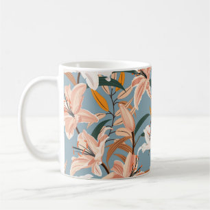 Lily Floral Blaue Vintage-Druck Kaffeetasse