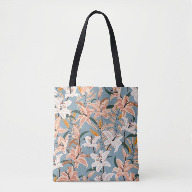 Lily Floral Blue Vintag Print (Vorderseite)