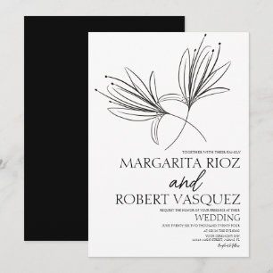 Lily Florale Handgezeichnete Schrift Hochzeit Einladung