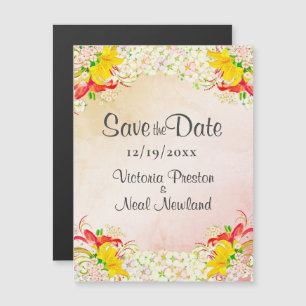 Lily Flower Garden Wedding Save the Date Magneteinladung
