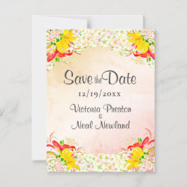 Lily Flower Garden Wedding Save the Date Magneteinladung