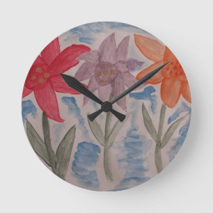 Lily Flowers Runde Wanduhr