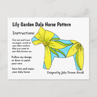 Lily Garden Dala Horse Pattern zu teilen Feiertagspostkarte