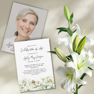 Lily Gedenkfeier Foto Beerdigung Einladung