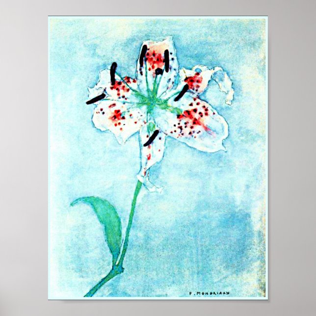 Lily, Gemälde von Piet Mondrian Poster (Vorne)