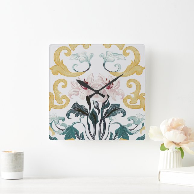 Lily & Grace Quadratische Wanduhr (Zuhause)