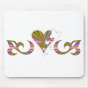 Lily Heart and Butterfy - regenbowart Mousepad