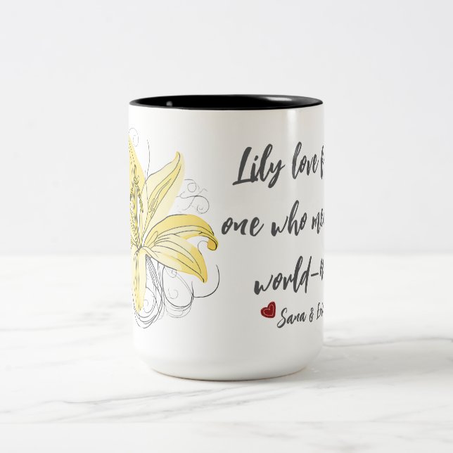 Lily Liebe Floral Tasse - Mama Geschenk (Mittel)