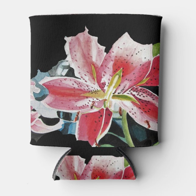 Lily Lilien Aquarell Blume Stubbie kann kühlen Dosenkühler (Vorderseite)