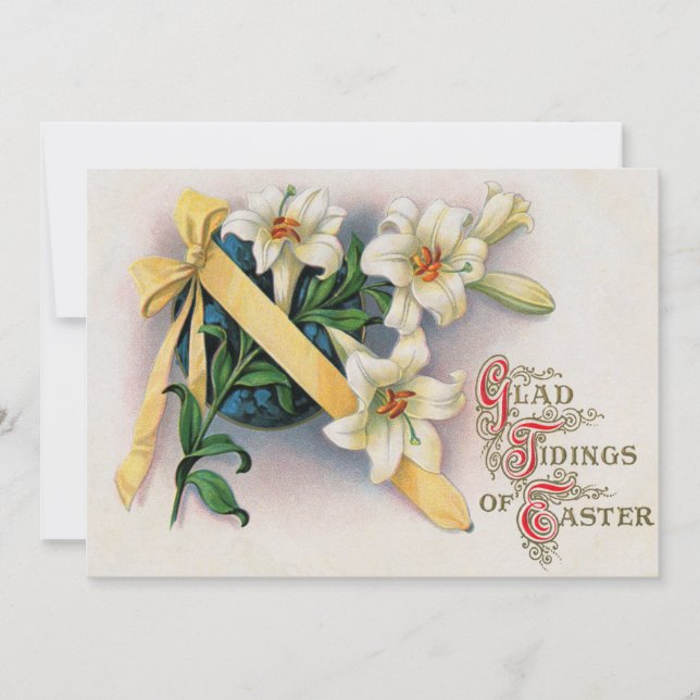 Lily Lilies Yellow Ribbon Einladung (Vorderseite)