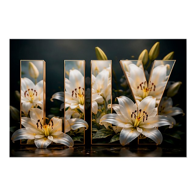Lily Luxus-Botanik-Blumendekor Poster (Vorderseite)