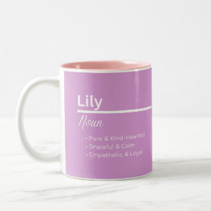 Lily Mädchen Name Definition Tasse Personalisier