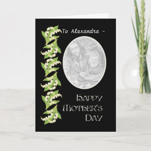 Lily Mthers Day Foto Card, schwarz, um die Person  Karte