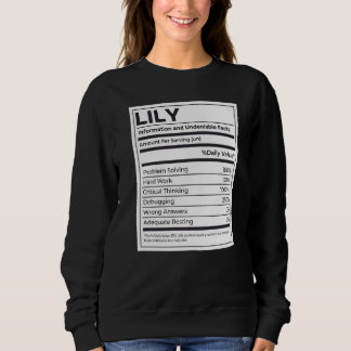 Lily Nutrition Information Problem lösen Sweatshirt