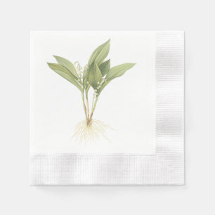 Lily-of-the-tal(Convallaria majalis) by Redouté Serviette