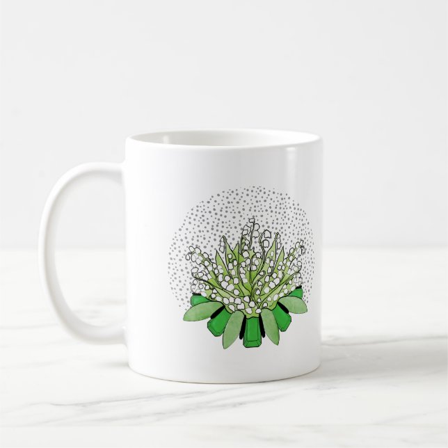 Lily of the Valley and Emerald - Mai Kaffeetasse (Links)
