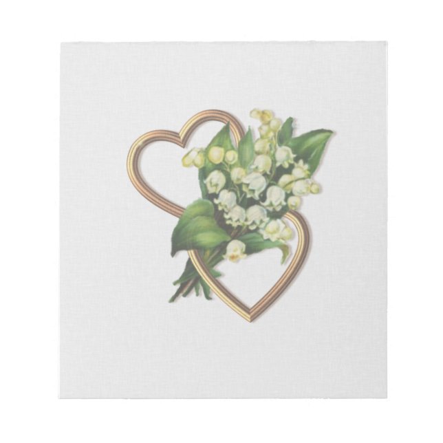 Lily of the Valley and Hearts Notizblock (Vorderseite)