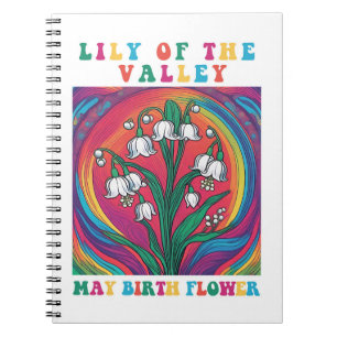 Lily of the Valley Birth Month Blume farbenfroh Notizblock