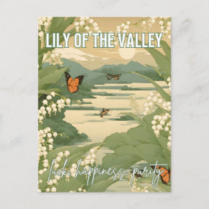 Lily of the Valley Birth Month Blume Japanisch Postkarte