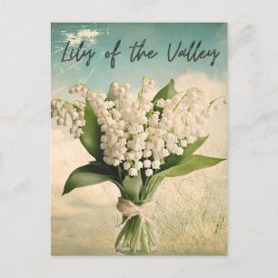 Lily of the Valley Birth Month Blume Retro Postkarte