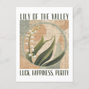 Lily of the Valley Birth Month Blume Retro Postkarte