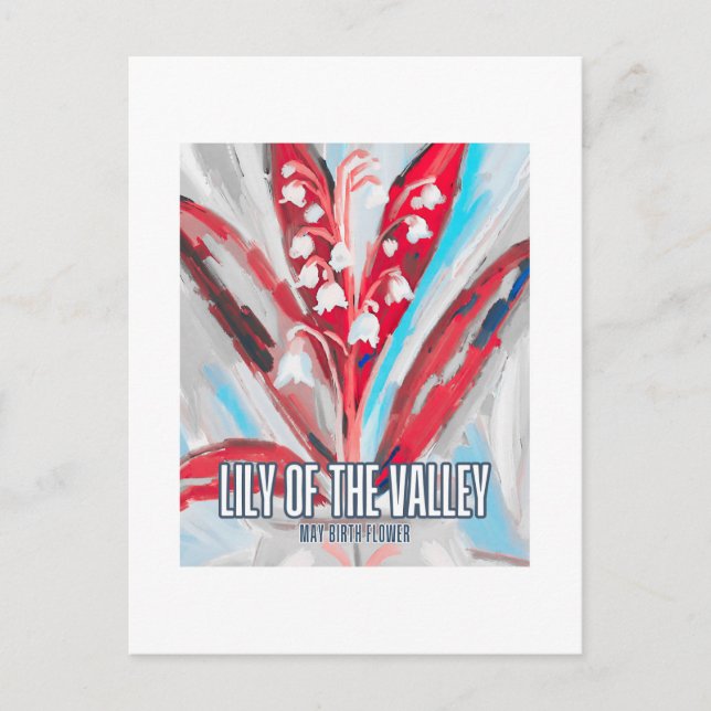 Lily of the Valley Birth Month Blume Wasserfarbe Postkarte (Vorderseite)
