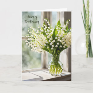 Lily of the Valley Birthday Bouquet Karte