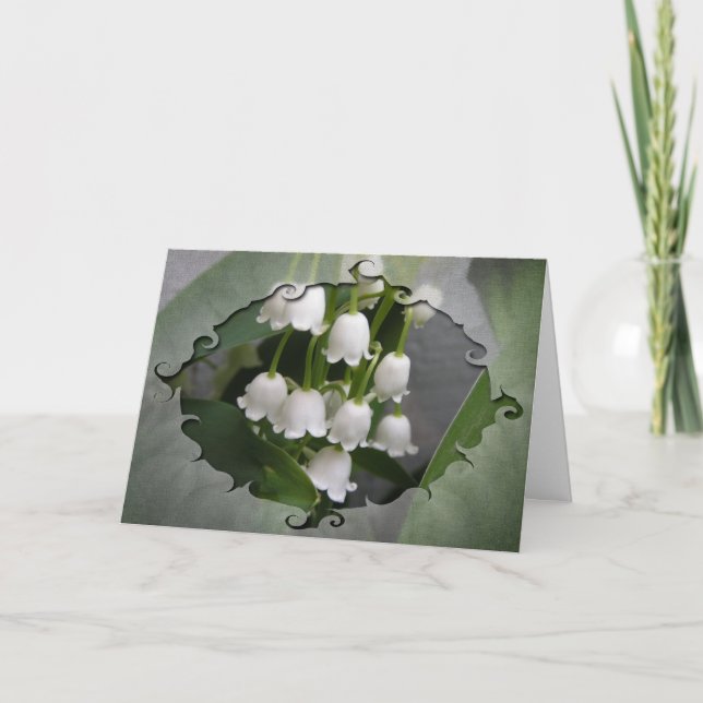 Lily of the Valley Birthday Card Karte (Vorderseite)