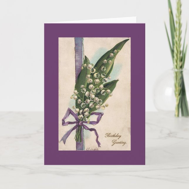 Lily of the Valley Birthday Card Karte (Vorderseite)