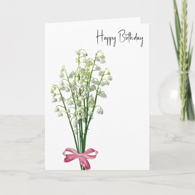 Lily of the Valley Birthday Karte (Vorderseite)
