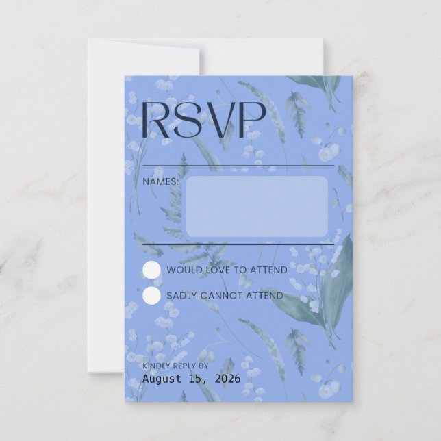 Lily of the Valley - Blue Collation UAWG RSVP Karte (Vorderseite)
