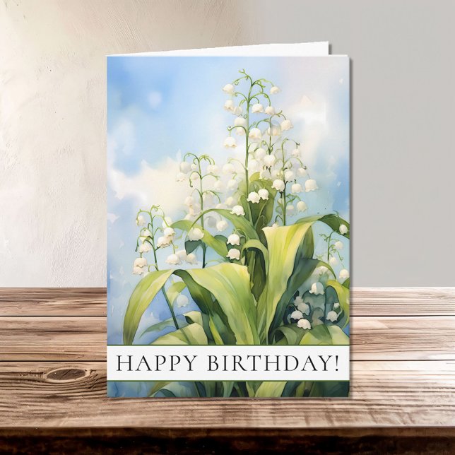 Lily of the Valley Blume Happy Birthday Karte (Von Creator hochgeladen)